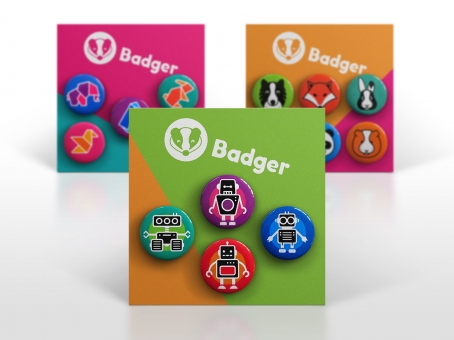 Badger badge set packaging