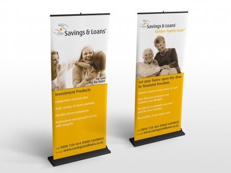 Savings & Loans pull up display banners